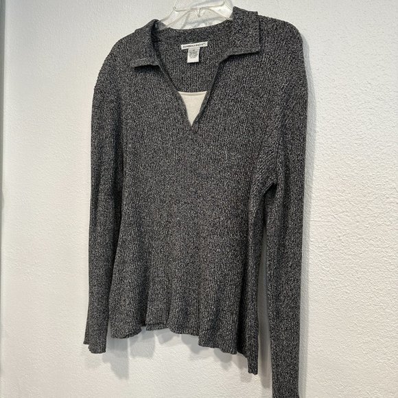 Vintage Reference Point Pullover Sweater Gray Cotton Knit Long Sleeve Plus Sz 2X - Picture 4 of 6